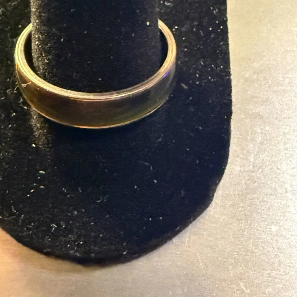 Men's Vintage ICQ Natural Stone Tiger Eye Band Ring Size 9
